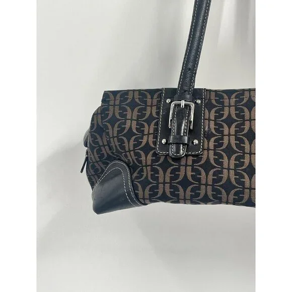 Vintage Y2K Fossil Back Black Brown Shoulder Bag - Picture 3 of 9